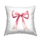 Delicate Pink Bow Outdoor Printed Pillow Design by Amanda Greenwood, 18 x 7 x 18